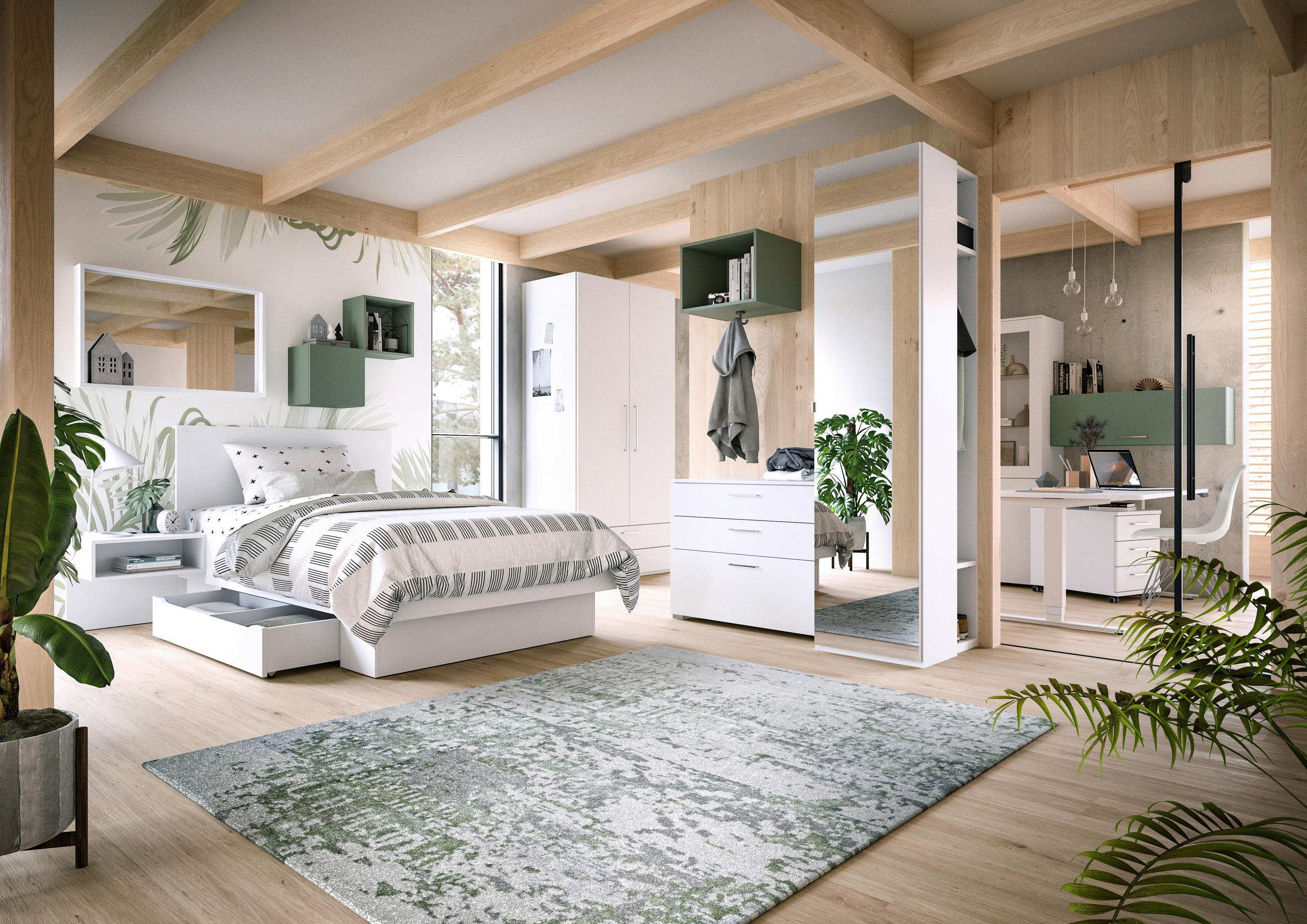 BETTANLAGE - Weiß, Design (120/200cm) - Cantus