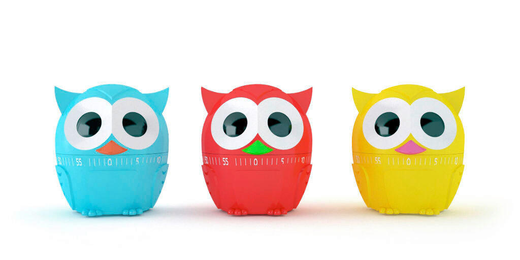 KUHINJSKI TIMER  - višebojno, Konvencionalno, metal/plastika (7/7/6,3cm) - Kikkerland