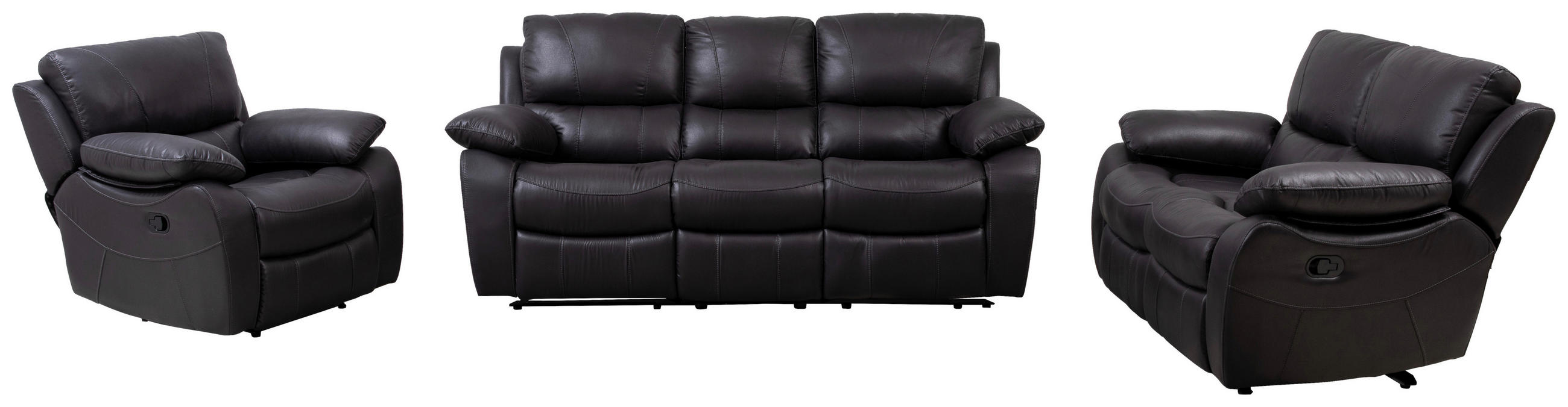 3-SITS SOFFA i svart  - svart, Klassisk, trä/textil (200/100/99cm) - Chilliano