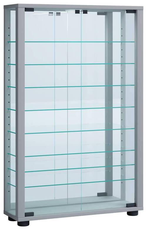HÄNGEVITRINE in Silberfarben - Silberfarben/Schwarz, MODERN, Glas/Holzwerkstoff (59/91,3/18cm) - MID.YOU