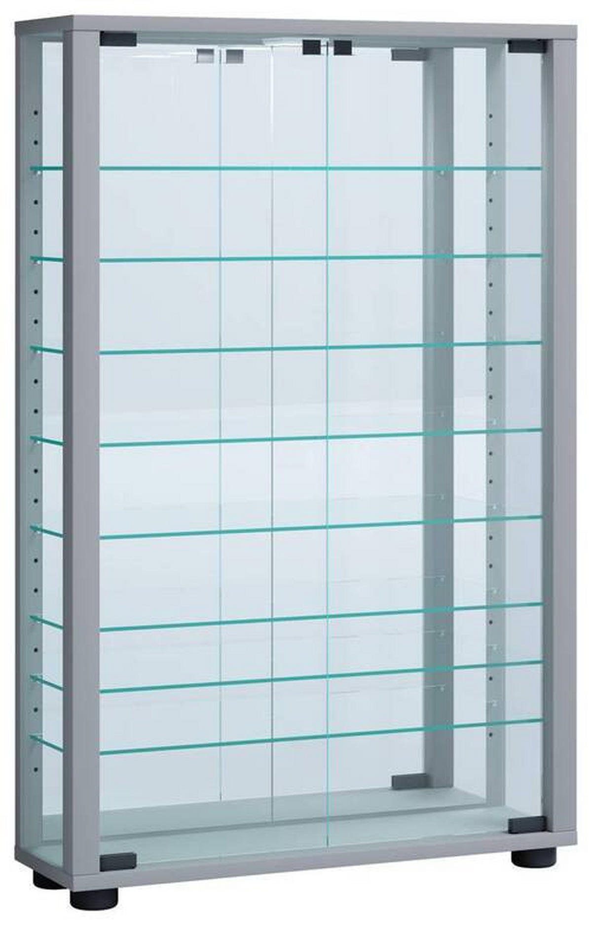 HÄNGEVITRINE in Silberfarben  - Silberfarben/Schwarz, Modern, Glas/Holzwerkstoff (59/91,3/18cm) - MID.YOU