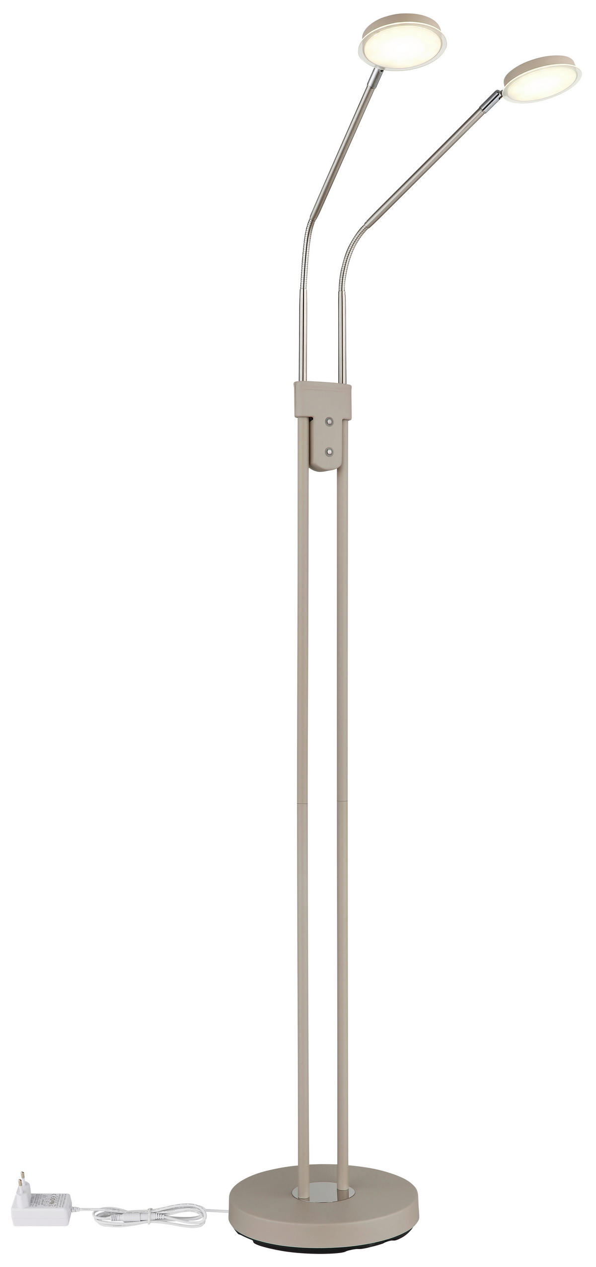 LED-STEHLEUCHTE Silvio 55/25 cm  - Sandfarben/Klar, Design, Kunststoff/Metall (55/25cm) - Globo