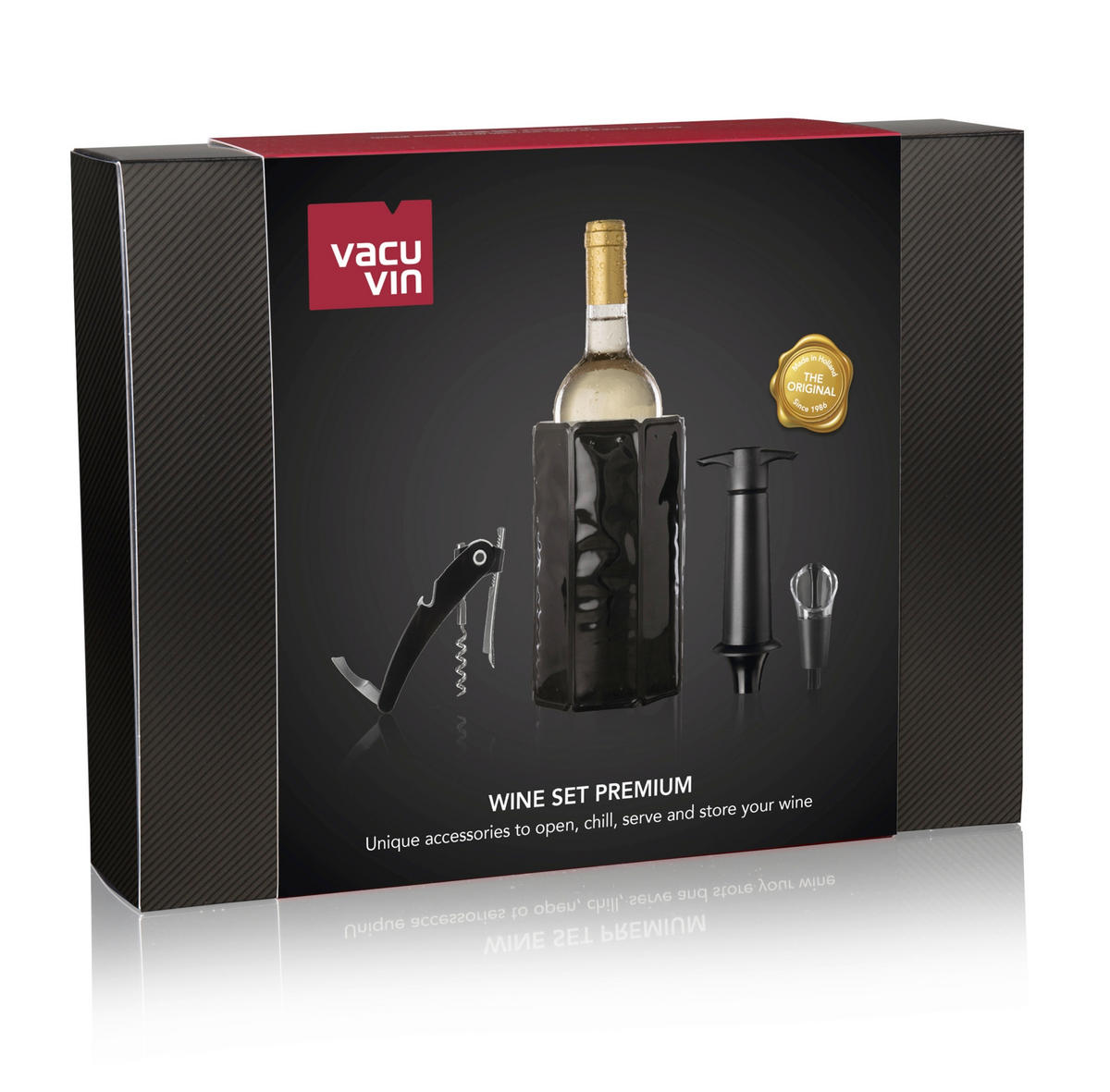 WEINSET - Schwarz, Basics, Kunststoff (27.1/5.8/22.3cm) - Vacu Vin