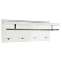 WANDGARDEROBE  in Weiß, Edelstahlfarben  - Edelstahlfarben/Weiß, Design, Holzwerkstoff/Metall (75/30/26cm) - Carryhome