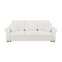 SCHLAFSOFA in Chenille Hellgrau  - Buchefarben/Hellgrau, Design, Holz/Textil (240/94/98cm) - MID.YOU