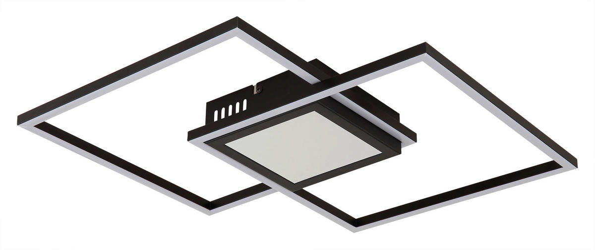 LED-DECKENLEUCHTE    42,6/42,6/5 cm  - Opal/Schwarz, Design, Kunststoff/Metall (42,6/42,6/5cm) - Globo