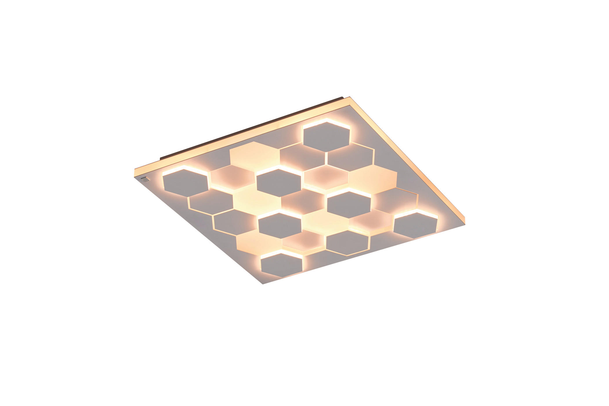 STROPNÍ LED SVÍTIDLO, 55/55/7,5 cm - bílá, Design, kov (55/55/7,5cm) - Cinque