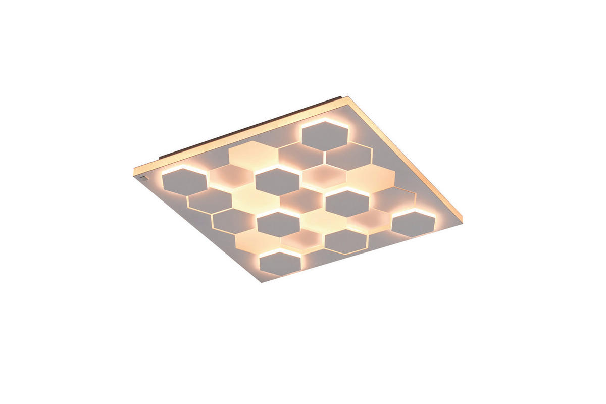 STROPNÍ LED SVÍTIDLO, 55/55/7,5 cm - bílá, Design, kov (55/55/7,5cm) - Cinque