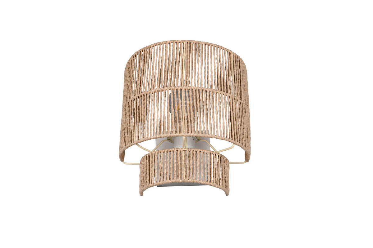 WANDLEUCHTE - Weiss/Braun, Natur, Papier (24,5/24,5/14cm)