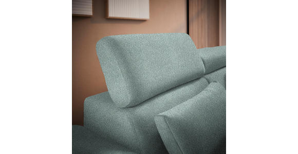 ECKSOFA in Velours Mintgrün  - Schwarz/Mintgrün, Design, Textil/Metall (299/264cm) - Novel