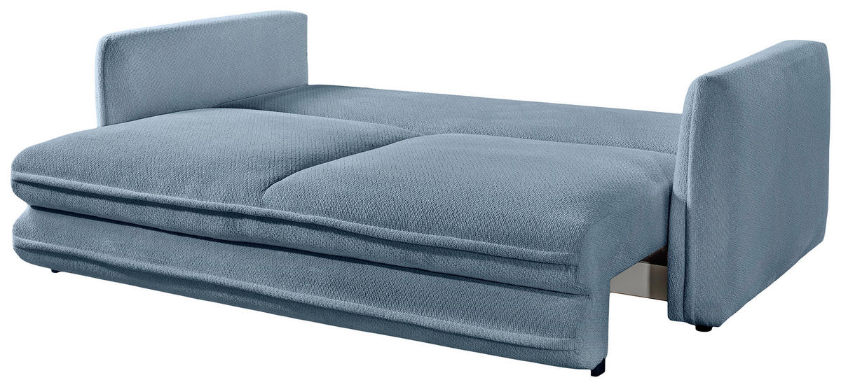 SCHLAFSOFA  mit Liegefunktion Struktur Blau  - Blau/Schwarz, KONVENTIONELL, Kunststoff/Textil (237/94/117cm) - Carryhome