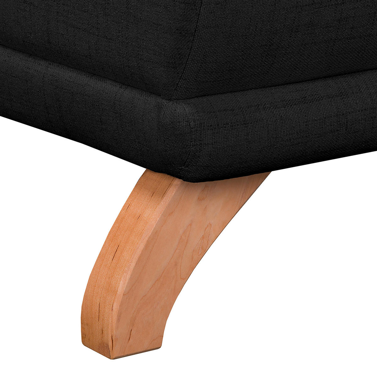 ECKSOFA Bella Schwarz Textilgeflecht  - Wengefarben/Schwarz, Design, Holz/Textil (257/174cm) - Livetastic