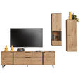 WOHNWAND  in Eichefarben  288/212/44 cm  - Eichefarben/Anthrazit, Natur, Glas/Holz (288/212/44cm) - Valnatura