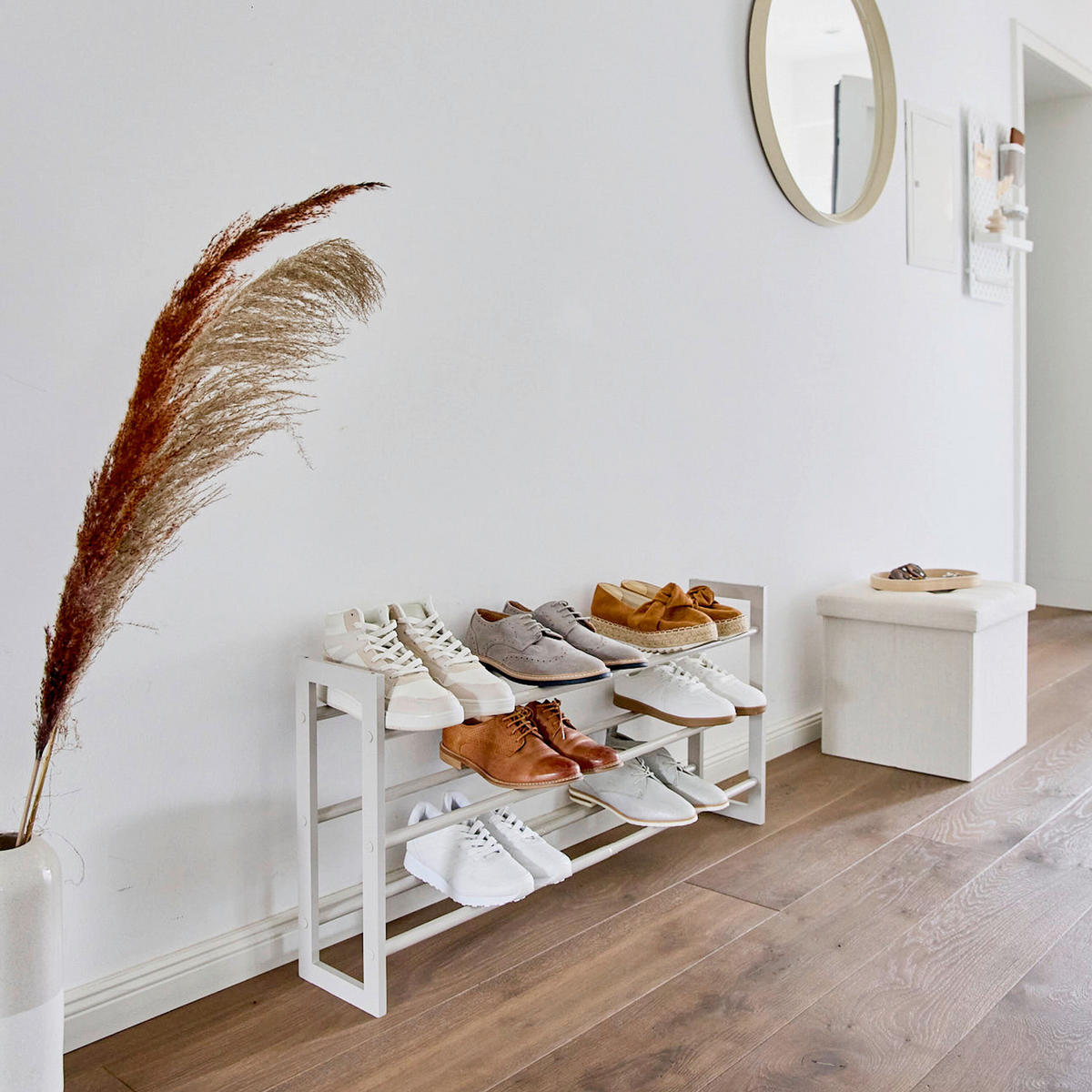 SCHUHREGAL Greige  - Greige, Basics, Holz/Metall (54,5-99/17/45,5cm) - Store It