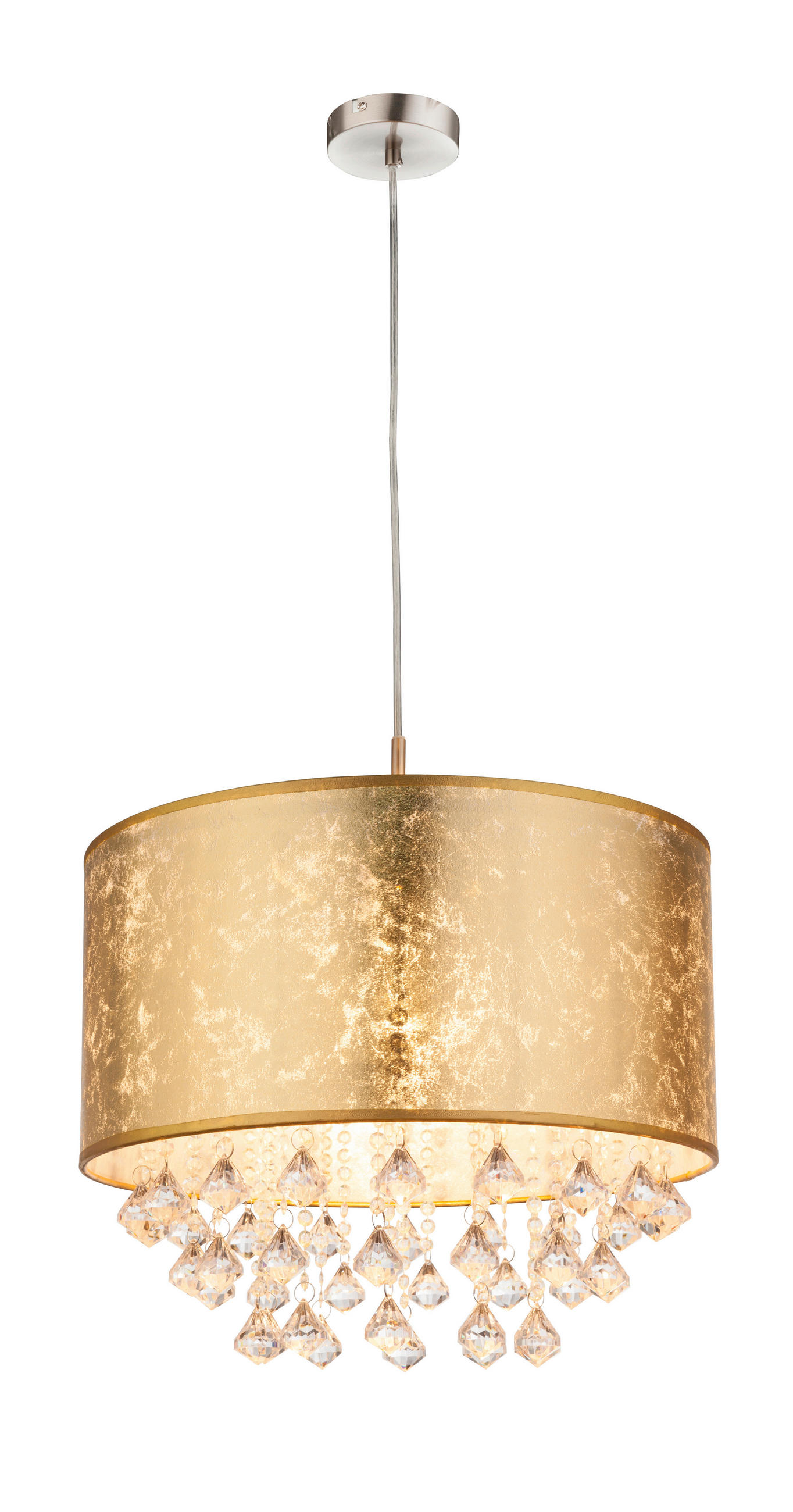 ZÁVĚSNÉ SVÍTIDLO, 40/40/140 cm  - Design, kov/textil (40/40/140cm) - Globo