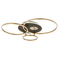 LED-DECKENLEUCHTE 90/70/13 cm   - Anthrazit/Goldfarben, Design, Kunststoff/Metall (90/70/13cm) - Globo