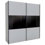 SCHWEBETÜRENSCHRANK 200/216/68 cm 2-türig  - Dunkelgrau/Schwarz, KONVENTIONELL, Glas/Holzwerkstoff (200/216/68cm) - Hom`in