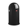 ABFALLSAMMLER PUSHBOY JUNIOR 22 L  - Edelstahlfarben/Schwarz, KONVENTIONELL, Kunststoff/Metall (35/63cm) - Wesco