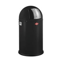 ABFALLSAMMLER PUSHBOY JUNIOR 22 L  - Edelstahlfarben/Schwarz, KONVENTIONELL, Kunststoff/Metall (35/63cm) - Wesco