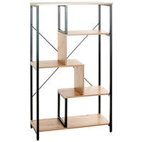 REGAL  74/132/35 cm Schwarz, Eichefarben  - Eichefarben/Schwarz, Design, Holzwerkstoff/Metall (74/132/35cm)