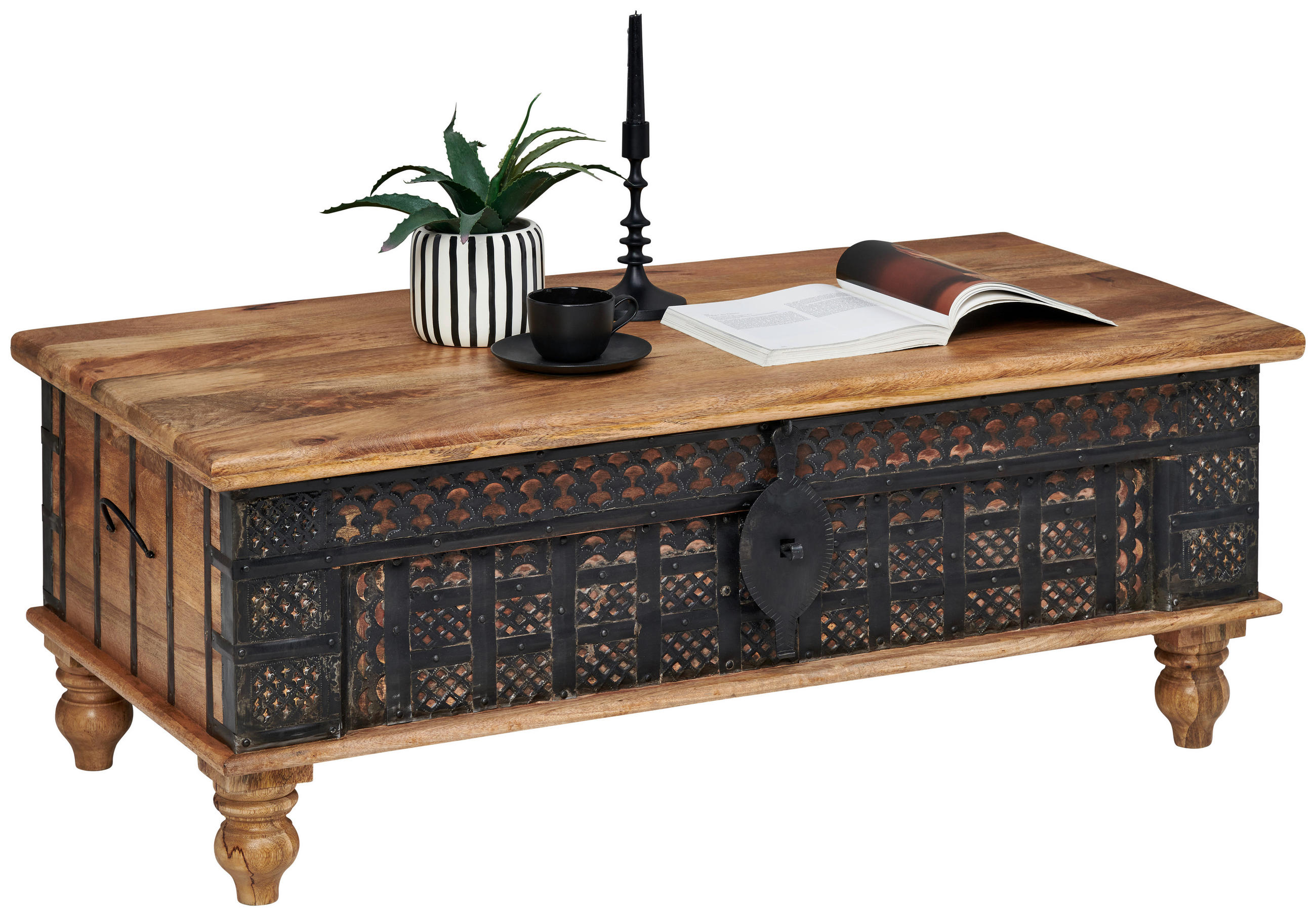 COUCHTISCH in Holz, Metall 120/60/45 cm  - Anthrazit/Naturfarben, Trend, Holz/Metall (120/60/45cm) - Landscape