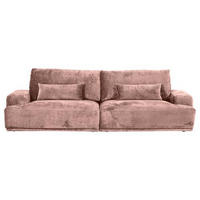 BIG SOFFA i chenille gammelrosa  - svart/gammelrosa, Klassisk, textil/plast (282/73/115cm) - MID.YOU