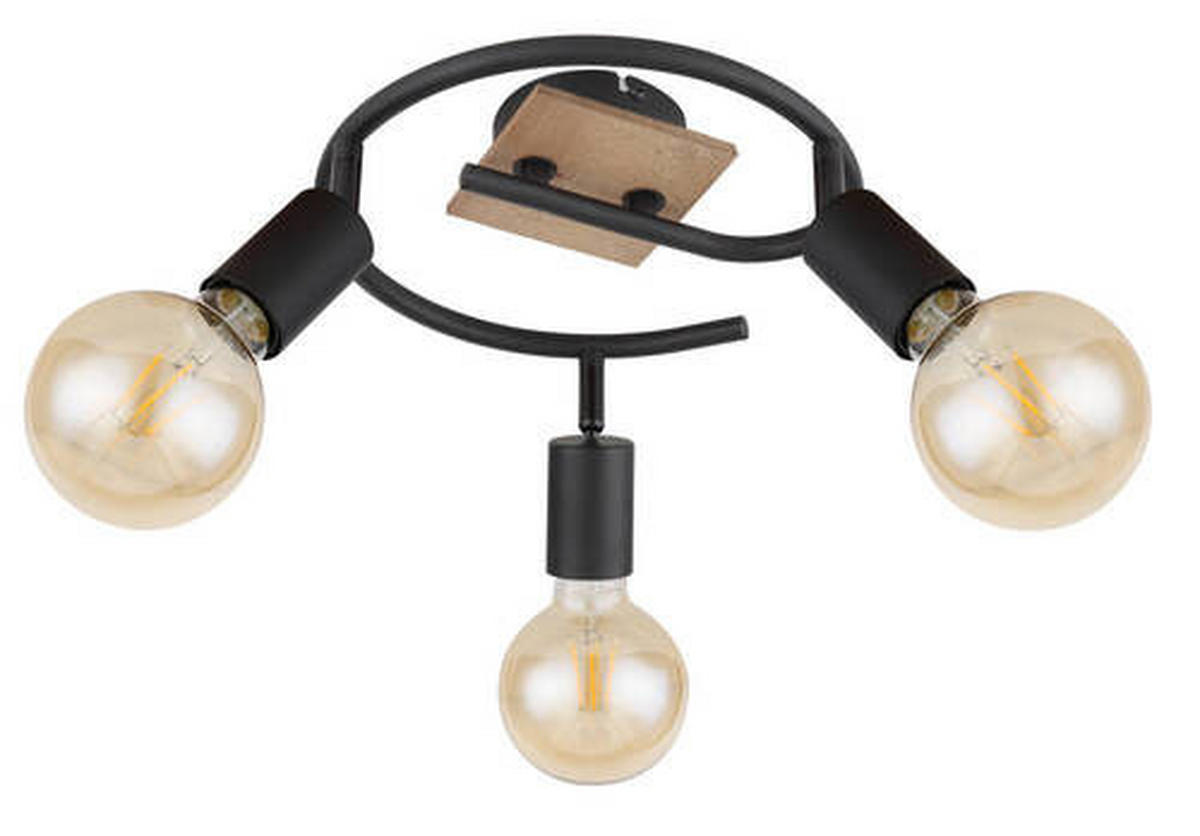 SPOTLIGHT 25/14 cm   - brun/svart, Basics, metall/trä (25/14cm) - Globo