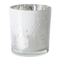 WINDLICHT - Silberfarben, Basics, Glas (7,3/7,3/8cm)