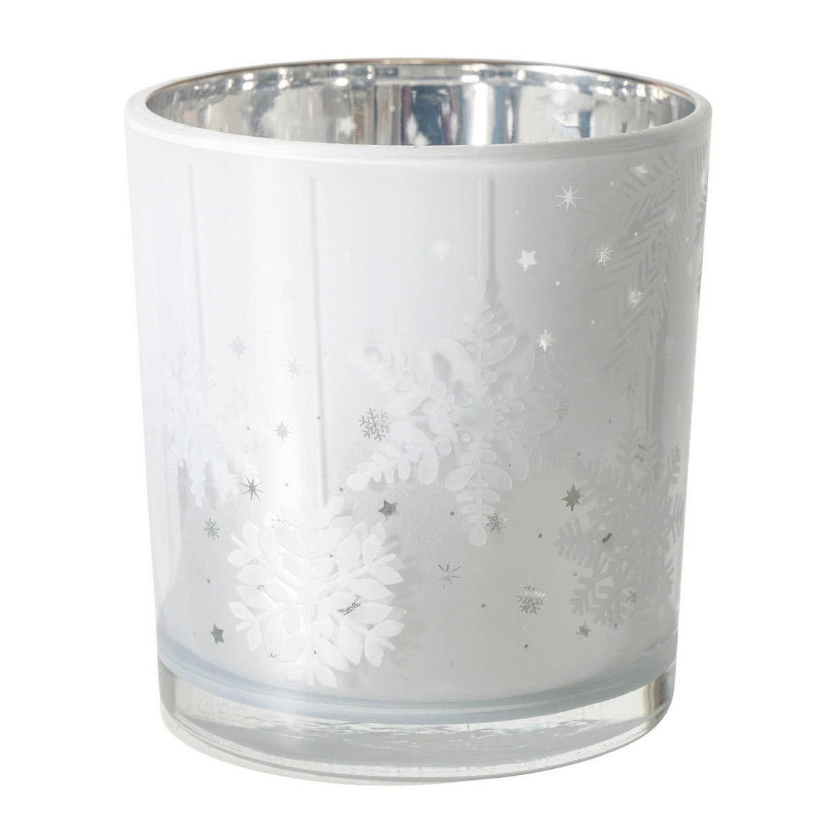 WINDLICHT - Silberfarben, Basics, Glas (7,3/7,3/8cm)