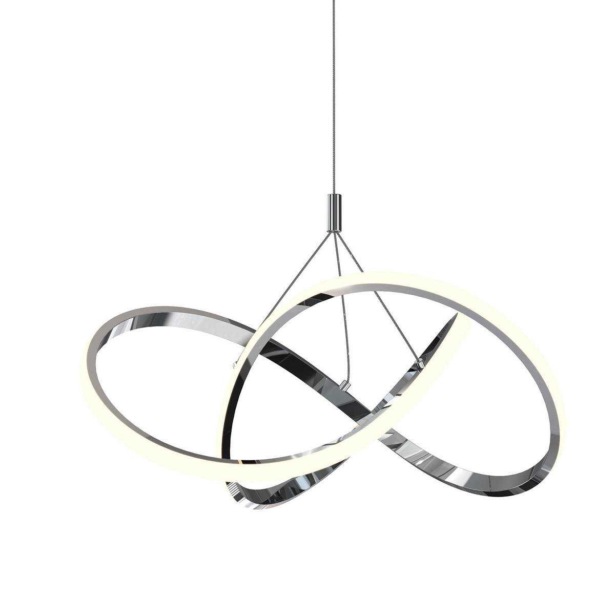 LED-HÄNGELEUCHTE 5096 LOOP 50/50/150 cm   - Klar/Chromfarben, Design, Glas/Metall (50/50/150cm)