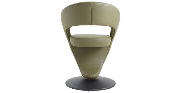 STUHL in Echtleder pigmentiert Leder - Schwarz/Hellgrün, Design, Leder/Metall (62/86/61cm) - Moderano