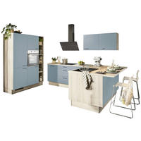 ECKKÜCHE XO 10  in Pastellblau, Tannenholzfarben  - Pastellblau/Tannenholzfarben, Design, Holzwerkstoff/Metall (150/280/121,6cm) - Xora