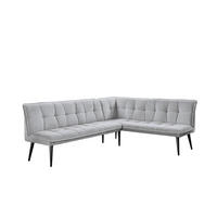 KLUPA KUTNA  srebrne boje  drvo, tekstil, drvni materijal      - srebrne boje/crna, Moderno, drvni materijal/drvo (260/201cm) - Livetastic