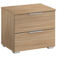 NOČNA OMARICA, hrast sonoma  - barve aluminija/hrast sonoma, Moderno, leseni material (47/43/42cm) - Rauch Möbel