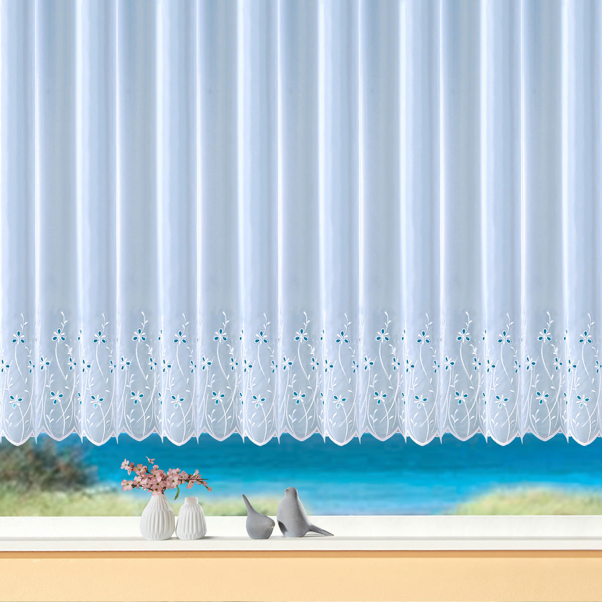 FERTIGSTORE  halbtransparent  600/175 cm   - Weiß, KONVENTIONELL, Textil (600/175cm)