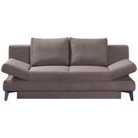 SCHLAFSOFA Cord Taupe  inkl. Bettkasten, Schlaffunktion, Armteilverstellung  - Taupe/Schwarz, Design, Textil/Metall (200/85/90cm) - Novel