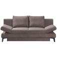 SCHLAFSOFA Cord Taupe  inkl. Bettkasten, Schlaffunktion, Armteilverstellung  - Taupe/Schwarz, Design, Textil/Metall (200/85/90cm) - Novel