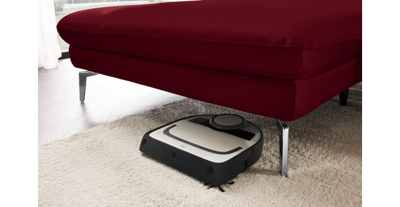 ECKSOFA in Echtleder Dunkelrot 157/325 cm - Schwarz/Dunkelrot, Design, Leder/Metall (157/325cm) - Dieter Knoll