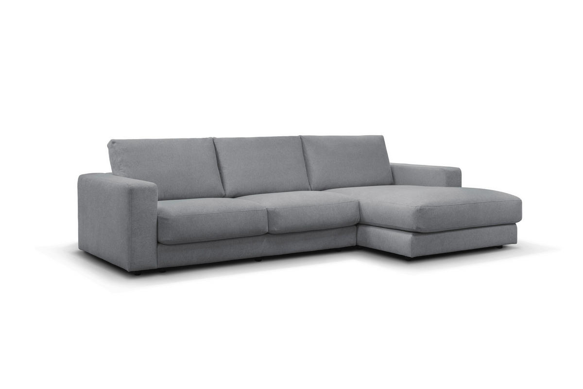 ECKSOFA VIGO Graugrün  - Schwarz/Graugrün, Design, Textil (303/172cm) - MID.YOU
