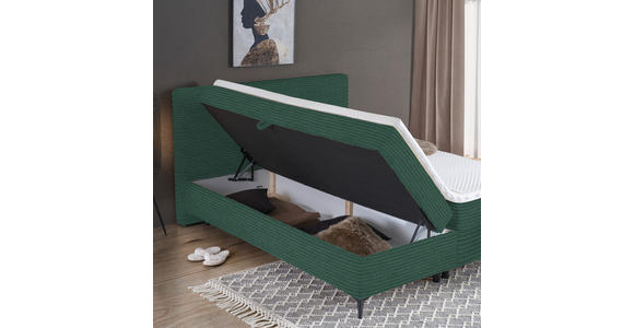 BOXBETT 160/200 cm in Waldgrün - Waldgrün/Schwarz, Design, Holz/Holzwerkstoff (160/200cm) - Xora