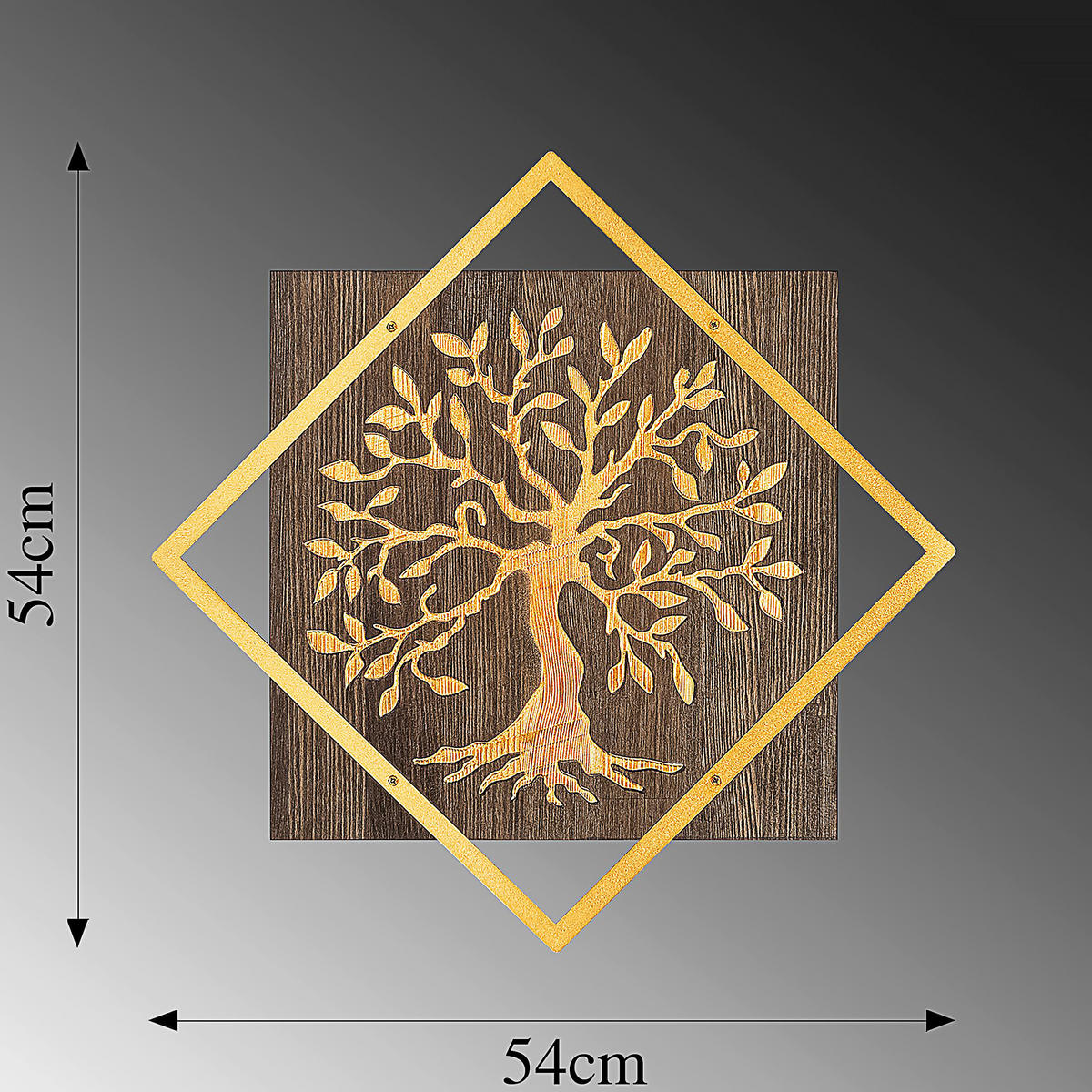 OBJEKTBILD 54/54 cm  - Goldfarben/Braun, Basics, Holzwerkstoff (54/54cm)