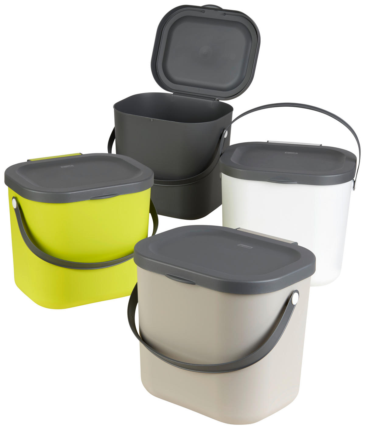 ABFALLSAMMLER Kunststoff   - Anthrazit, Basics, Kunststoff (23,5/20/20,8cm) - Rotho