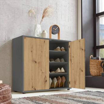 SIDEBOARD Mailand Set 5  in 237/73/33 cm  - Anthrazit/Schwarz, MODERN, Holzwerkstoff/Kunststoff (237/73/33cm) - MID.YOU