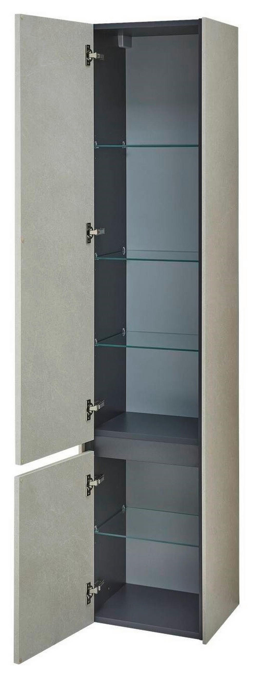 HOCHSCHRANK 37/168/33 cm  - Sandfarben/Lavagrau, Design, Glas/Holzwerkstoff (37/168/33cm) - Dieter Knoll