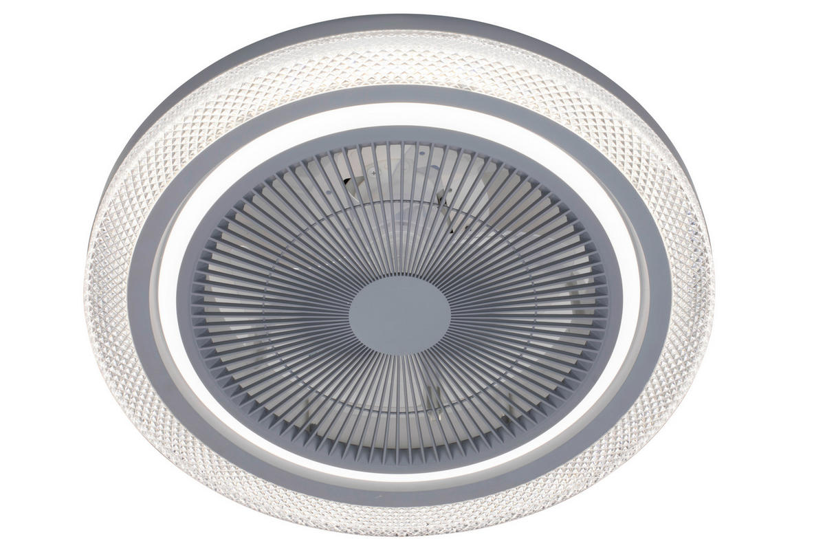 STROPNI VENTILATOR   /4250 lm/2700-6500 K// - siva/bela, Trendi, kovina/umetna masa (50/20cm) - Mican