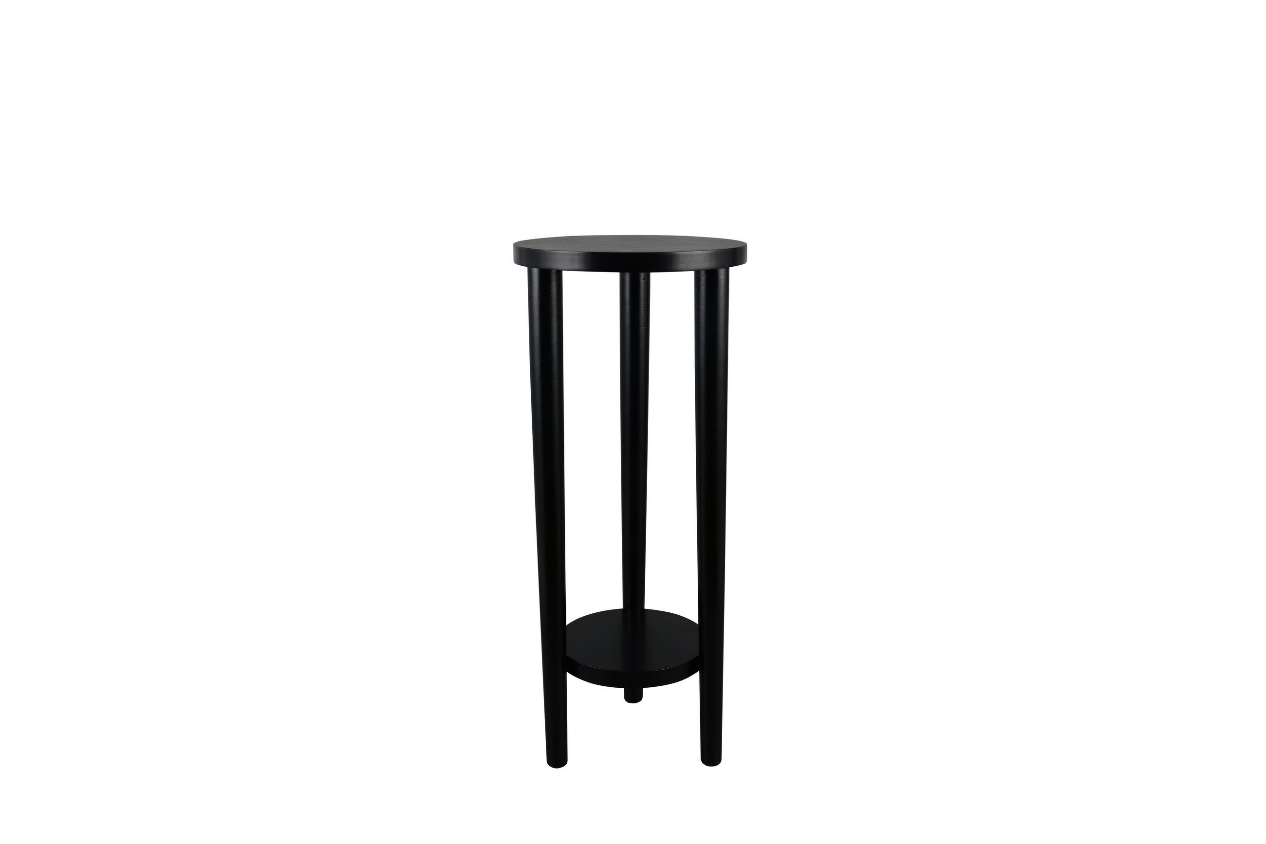 BEISTELLTISCH 30/30/70 cm Eukalyptusholz Schwarz rund  - Schwarz, Basics, Holz (30/30/70cm) - Milino