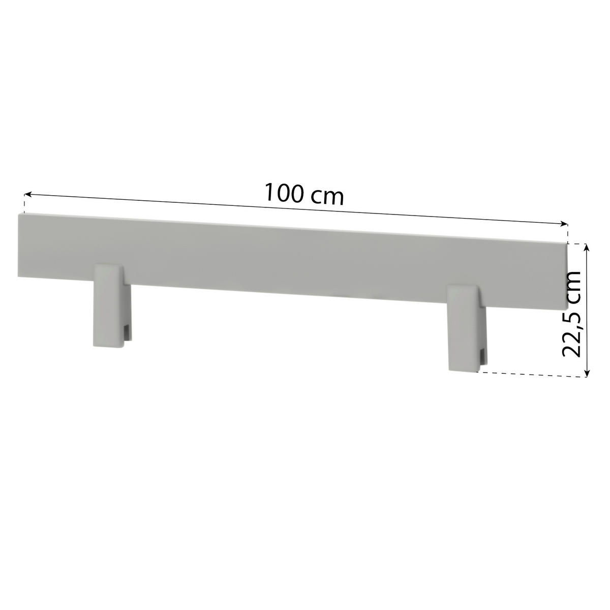 BETTSCHUTZGITTER  - Grau, MODERN, Holz (100/22,5/4cm) - MID.YOU