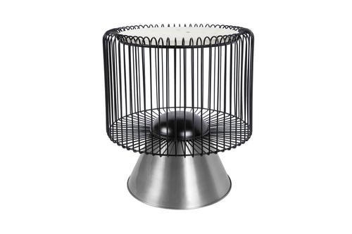 XXXL PRÍRUČNÝ STOLÍK, čierna, strieborná, biela