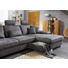 Ecksofa Mikrofaser Rücken echt - Beige/Alufarben, Design, Textil (318/184cm) - Beldomo System
