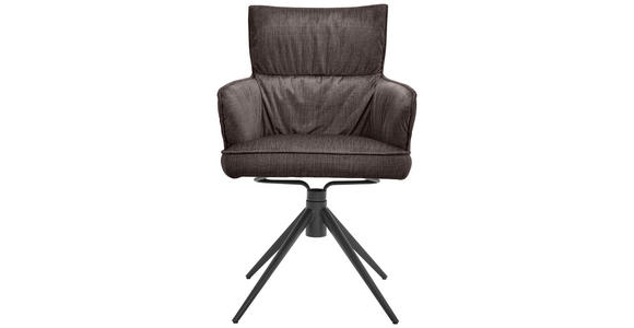 ARMLEHNSTUHL in Eisen Velours - Anthrazit/Schwarz, Design, Textil/Metall (58/91/62cm) - Dieter Knoll